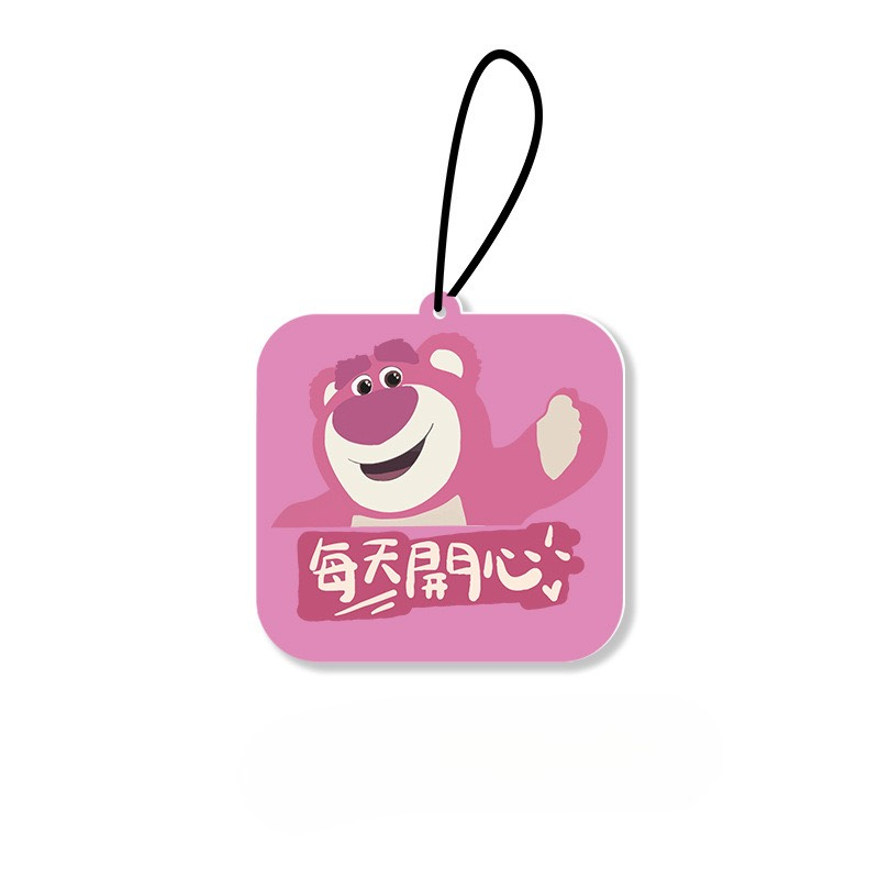 Lá thơm treo gương Gấu dâu Lotso, Chaien, Hoa trà....Lá treo khuếch tán nước hoa trang trí xe hơi