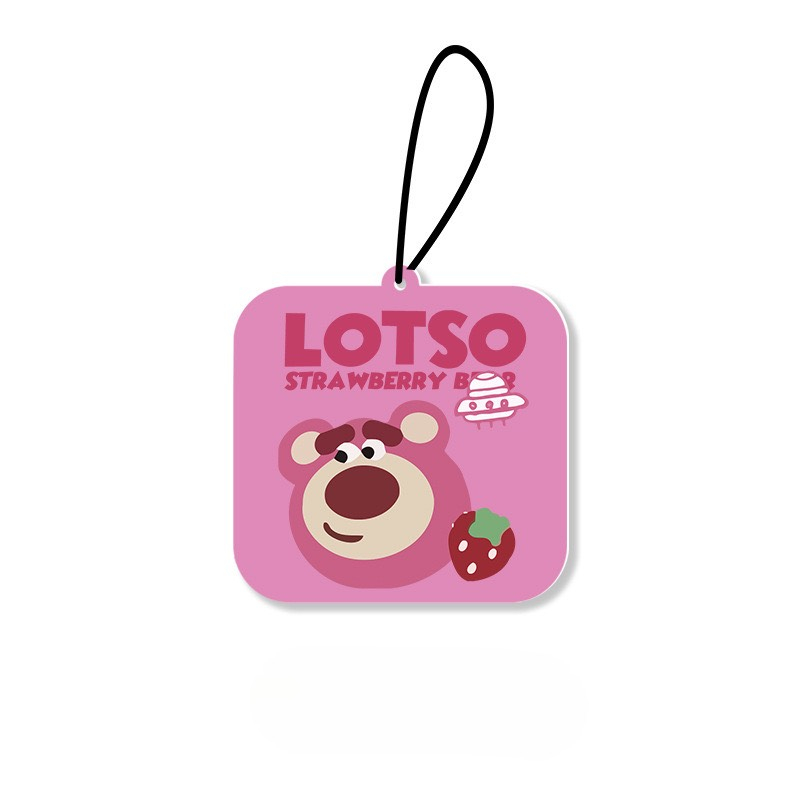 Lá thơm treo gương Gấu dâu Lotso, Chaien, Hoa trà....Lá treo khuếch tán nước hoa trang trí xe hơi