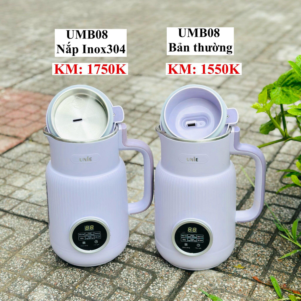 Máy Làm Sữa Hạt UNIE UMB08 phiên bản MỚI NHẤT 2023, Kèm chức năng TẠM DỪNG - Hàng chính hãng bảo hành 12 tháng