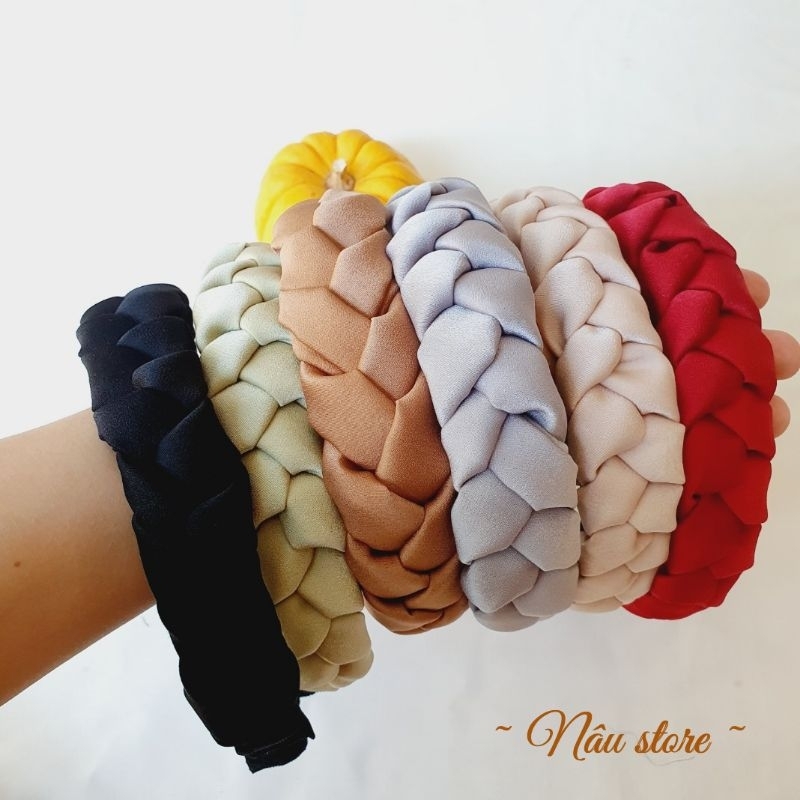 Bờm cài tóc thắt bím vải lụa thanh lịch cho các nàng