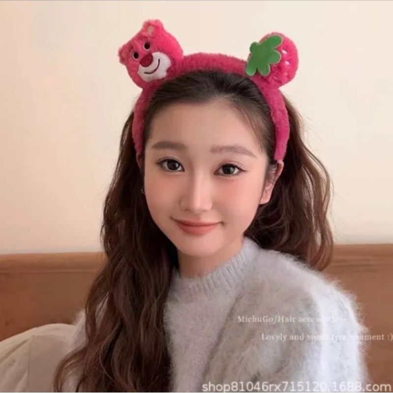 Bờm cài tóc gấu dâu dễ thương
