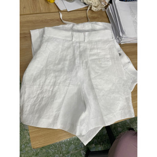 quần short nữ linen lưng cao