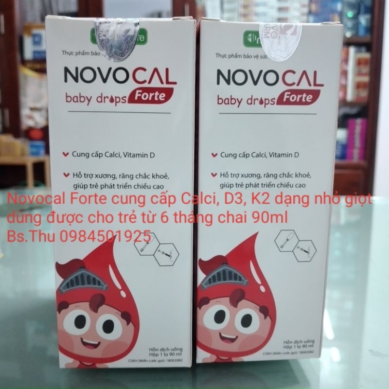 NOVOCAL BABY DROPS FORTE 90ml - Canxi cho bé hỗ trợ xương chắc khỏe, tăng chiều cao, hương sữa thơm ngon