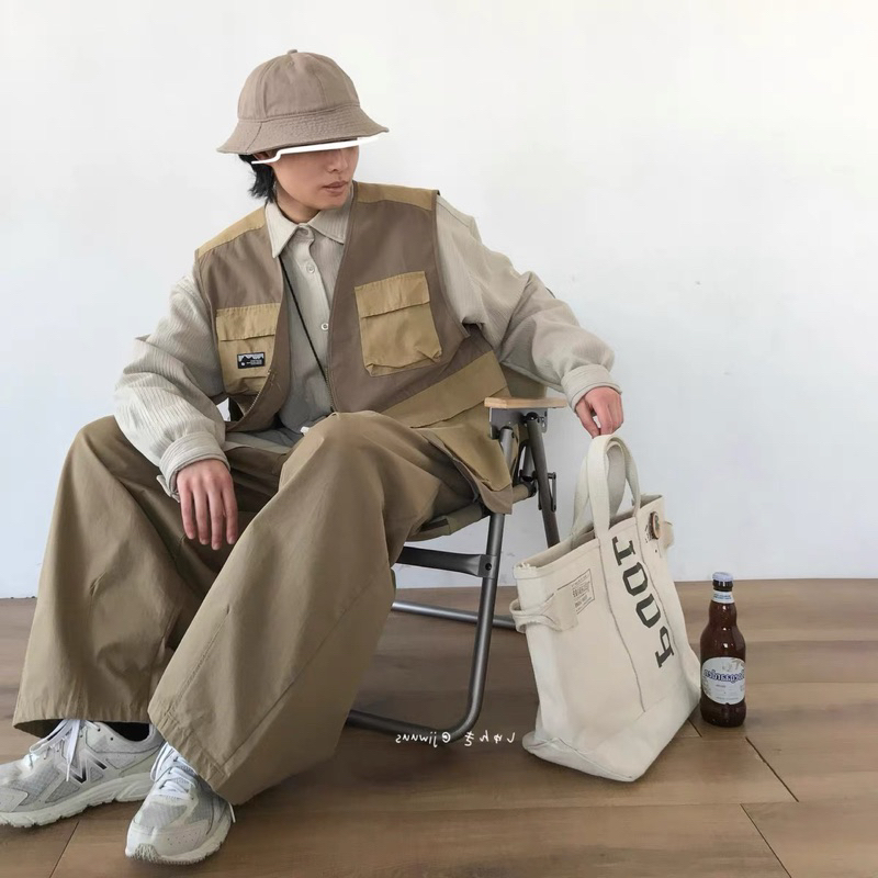 Áo Gile Túi hộp phong cách vintage . Áo khoác nam nữ túi hộp