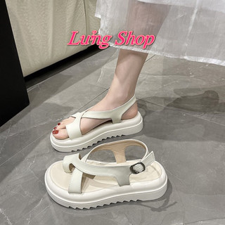 Sandal nữ xỏ ngón quai chéo đế Răng cưa siêu nhẹ Lửng shop 4cm