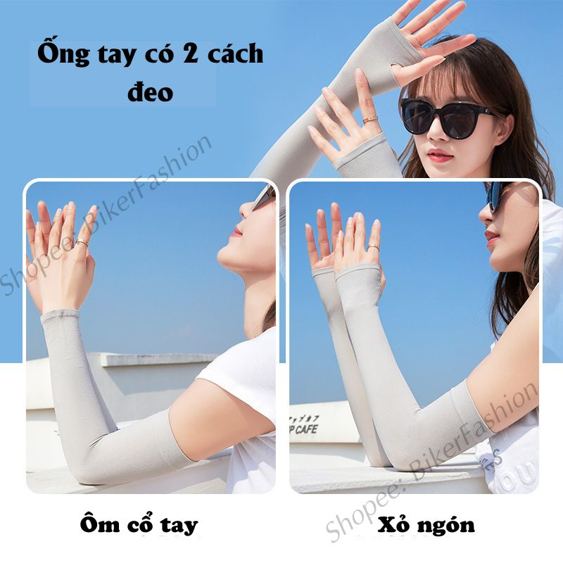 Găng Tay Chống Nắng Nam Nữ Let's Slim Bao Tay Đi Phượt Xỏ Ngón Vải Co Giãn Tốt Mát Mẻ