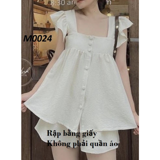 Rập giấy cắt sẵn mã M0024 - rập giấy mẫu bộ mặc nhà babydoll