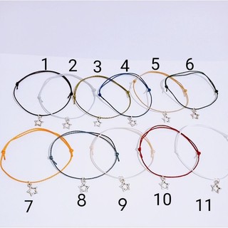 Vòng tay, lắc chân dây waterproof không thấm nước mix charm ngôi sao mạ bạc