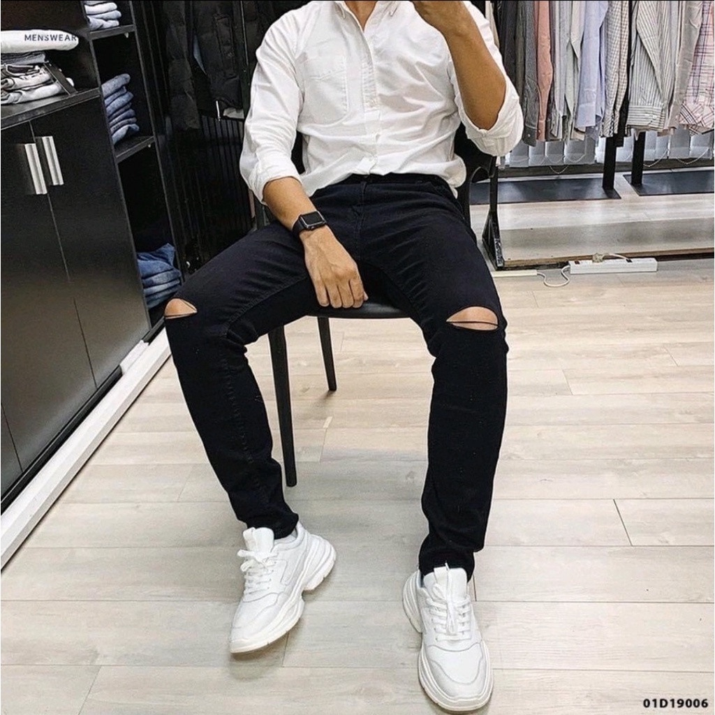 Quần jean nam chất bò cao cấp Jean co dãn 4 chiều cực đẹp form dáng skinny chuẩn_JEANNCD217