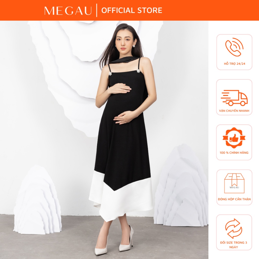 [Mã BMLTA35 giảm đến 35K đơn 99K] DOTIE - Váy hai dây thời trang hiện đại cho mẹ bầu thương hiệu MEGAU