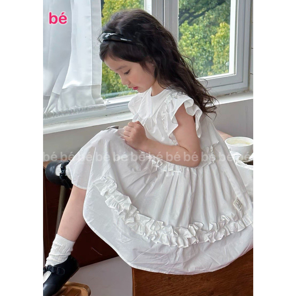 VÁY BABY DOLL PHỐI BÈO CHO BÉ CUTE ĐÁNG YÊU