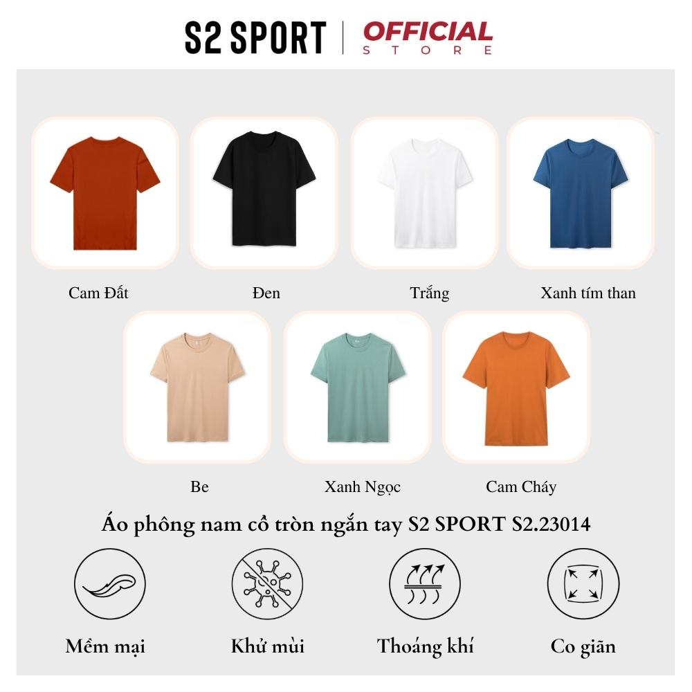 Áo thun nam ngắn tay S2 SPORT ST2301 t-shirt cổ tròn tay lỡ cotton USA premium mềm mịn co giãn 4 chiều mặc hè thoáng