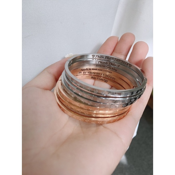 Vòng tay đôi LV Monogram Full box - Khắc tên theo yêu cầu - Giao hàng nhanh