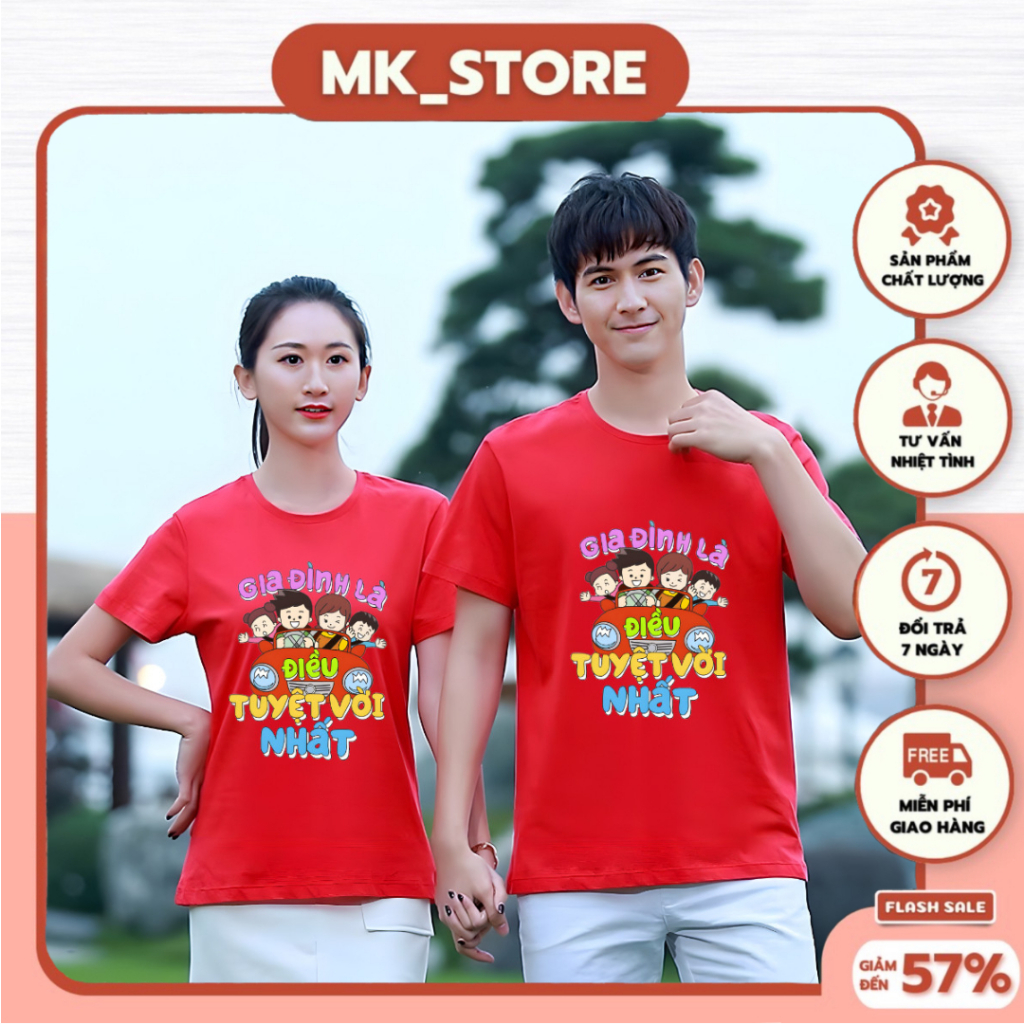 Áo Thun in ( Gia Đình Là Điều Tuyệt Vời Nhất ) Áo Nhóm Unisex In Sẵn, Chất thun cotton mềm mịn (GD2)