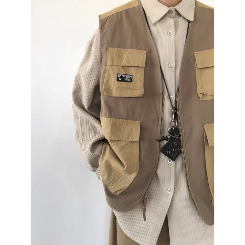 Áo Gile Túi hộp phong cách vintage . Áo khoác nam nữ túi hộp