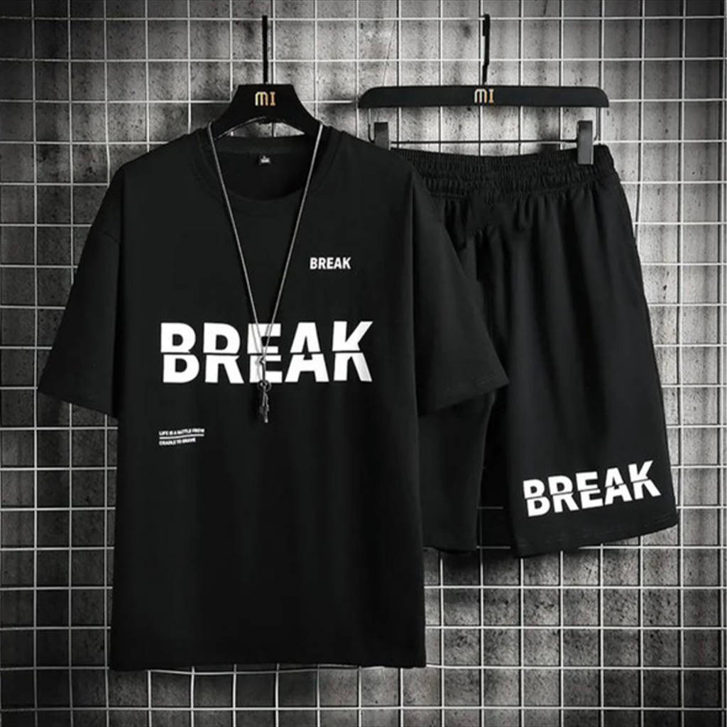 Đồ bộ nam Phối chữ kiểu BREAK Basic hiện đại, phong cách Slim Fit Hàn Quốc DB48