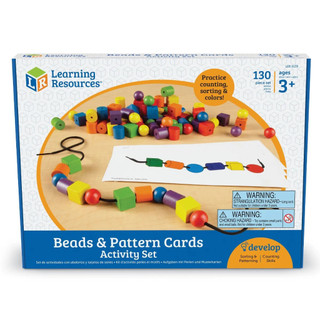  Bộ hạt và thẻ mẫu hình - Beads & Pattern Cards Activity Set - Learning Resources