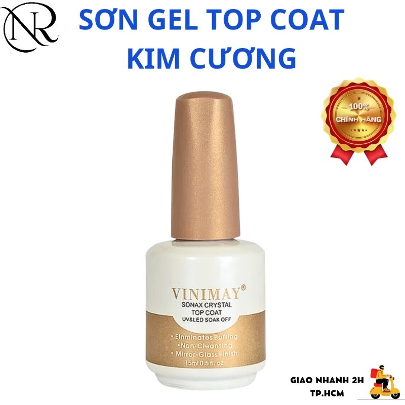 Sơn Gel Top Coat Kim Cương Vinimay Top Cường Lực Cho Làm Móng Chuyên Dụng - Nails Red