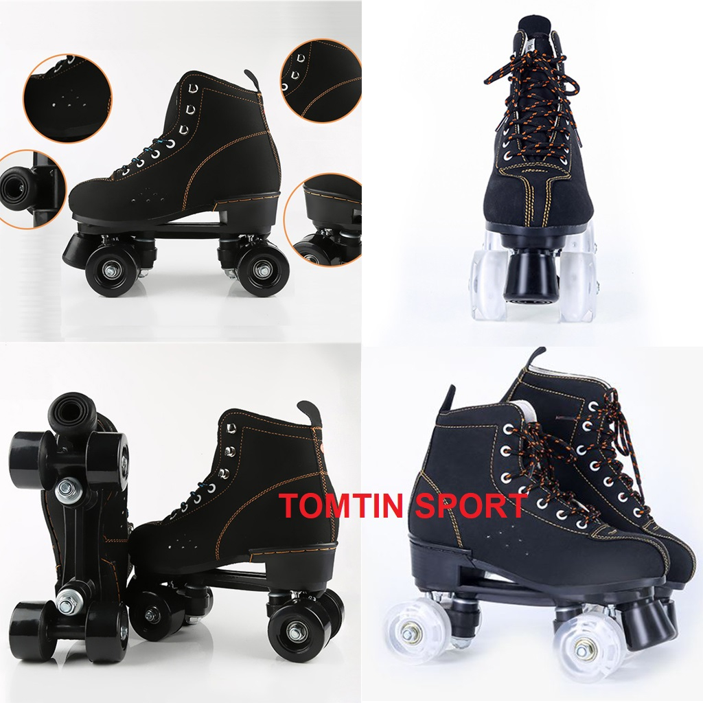 Giày patin 2 hàng bánh người lớn và thiếu niên đi được ngay không cần tập có size từ 37-44 Tomtin Sport
