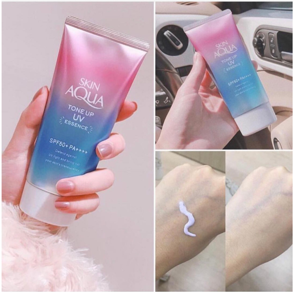 Kem chống nắng Sunplay Skin Aqua Tone Up UV Essence Lavender nâng tông, kiềm dầu dành cho mọi loại da