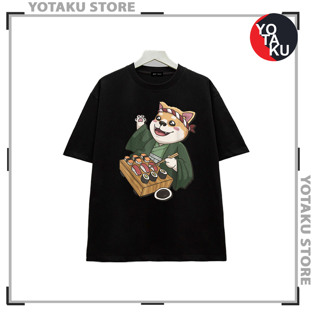 Áo thun in hình chó Shiba Inu Sushi cực yêu - chất thun thoáng mát