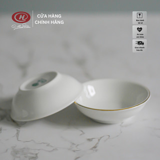 Đĩa Chấm Viền Vàng 12K - Đường Kính 8cm - Sứ Minh Châu - D01