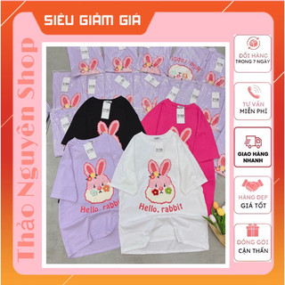 Áo thun cotton khô 3158 in hình thỏ rabbit
