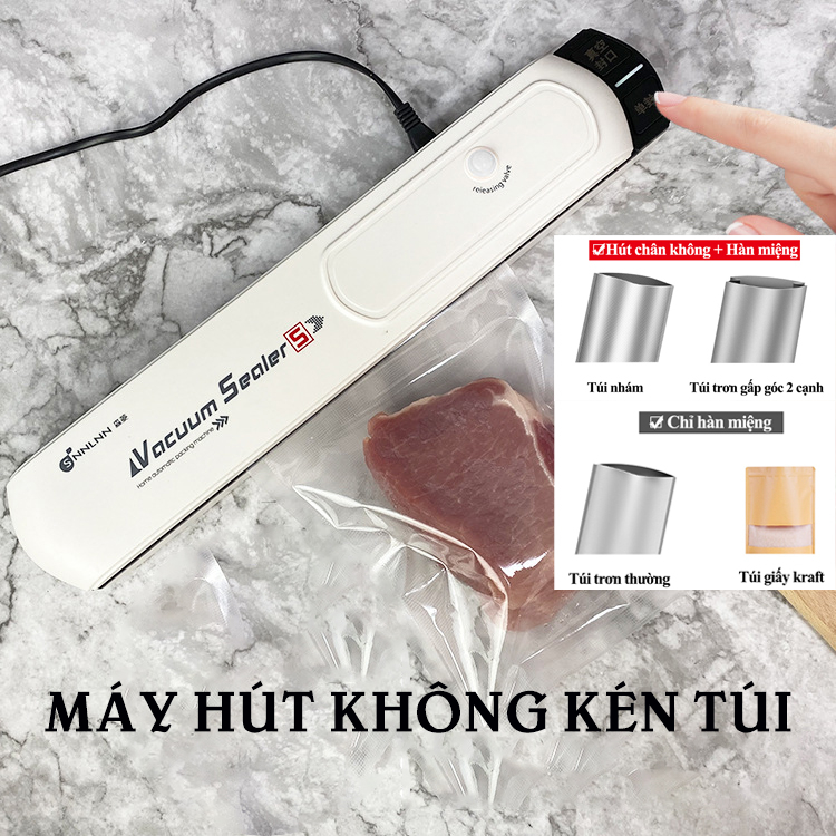 Máy hút chân không thực phẩm không kén túi bảo quản thực phẩm cao cấp Vacuum Sealer S bản nâng cấp tự hàn miệng túi