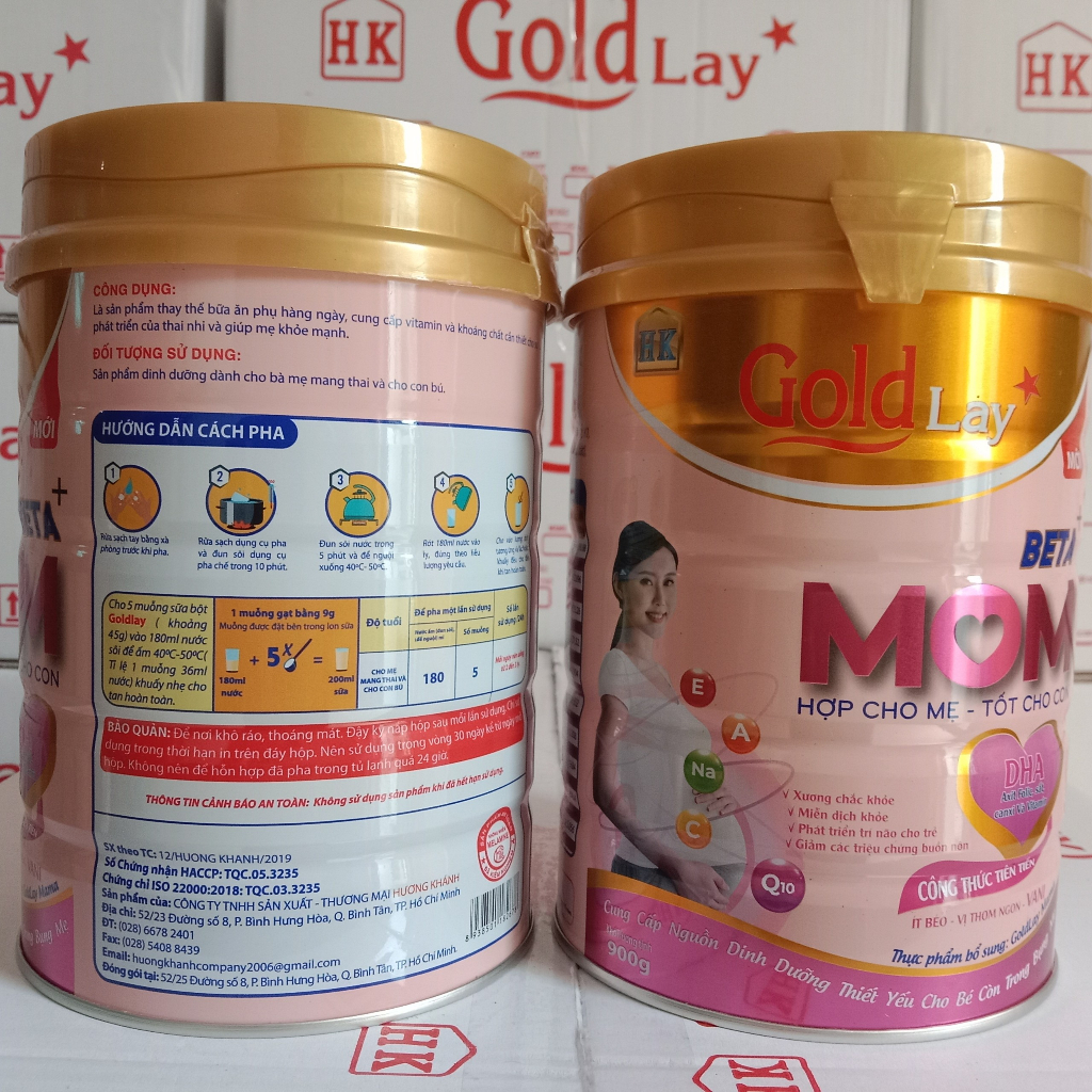 Sữa Bột Goldlay Mama Hương Vani Hộp 900g (Dinh dưỡng dành cho bà mẹ mang thai và cho con bú)