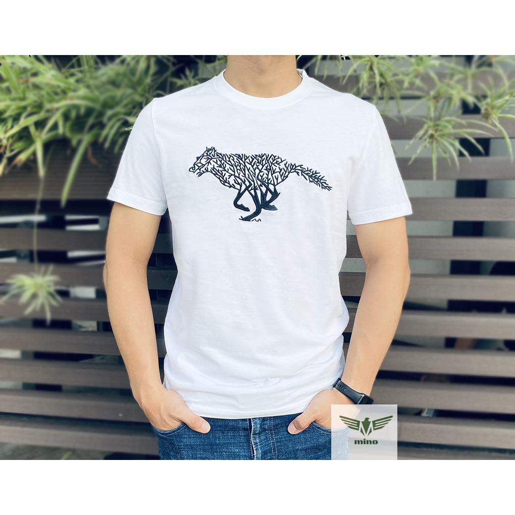 Áo thun thêu hình con nai vải cotton mềm
