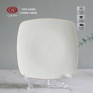 Đĩa Vuông Viền Vàng 12K - Sứ Minh Châu