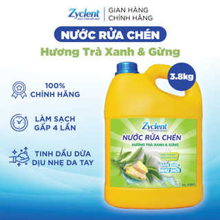 Nước rửa chén zyclent hương trà xanh & gừng - 3.8kg