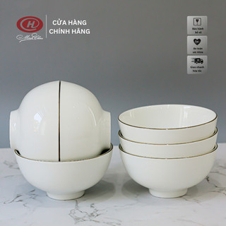 Bộ Bát Ăn Cơm Viền Vàng 12K - 11cm - Sứ Minh Châu - Vỡ 1 Đổi 1