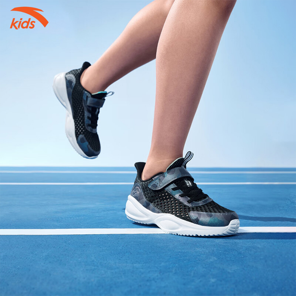 Giày thể thao bé trai Anta Kids W312325522 dòng chạy Running Shoes để cao su non êm nhẹ mặt lưới lỗ thoáng khí