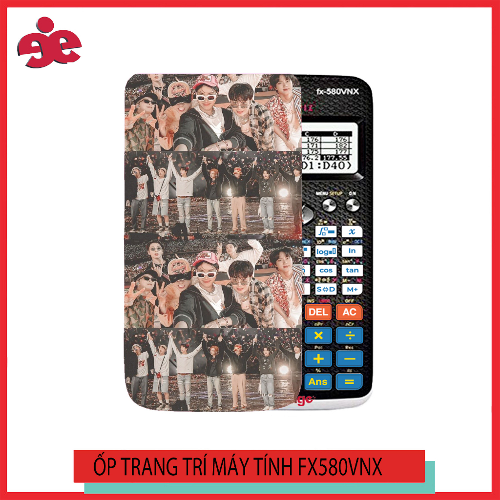 ỐP TRANG TRÍ MÁY TÍNH CASIO FX 580VNX HÌNH BTS-NHẬN IN THEO YÊU CẦU!!