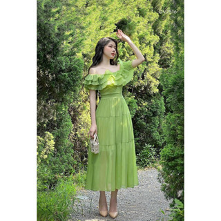 Váy maxi thiết kế tơ mềm V162