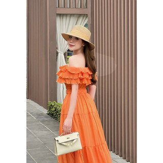 Váy maxi thiết kế tơ mềm V162