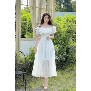 Váy maxi thiết kế tơ mềm V162