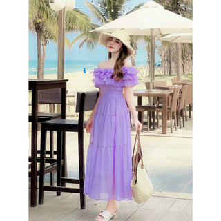 Váy maxi thiết kế tơ mềm V162