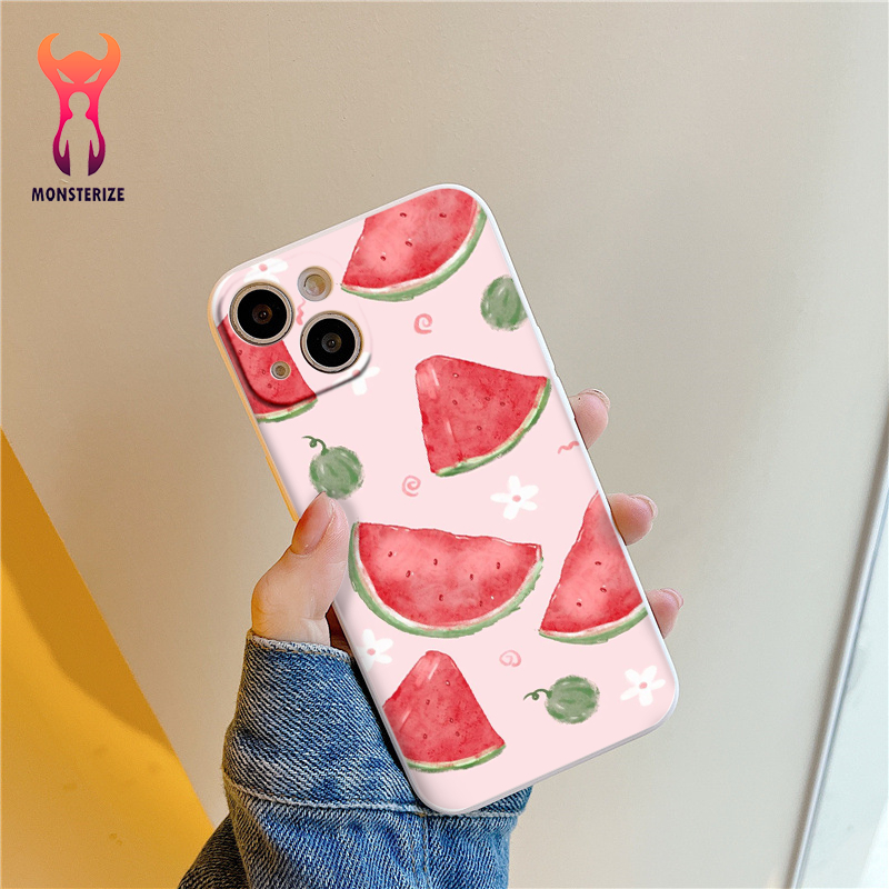 Ốp lưng iphone tpu bảo vệ cam hình dưa hấu cho ip 7 8 Plus 6 6s Plus 11 13 12 14 Pro MAX XR X XS MAX - e7501