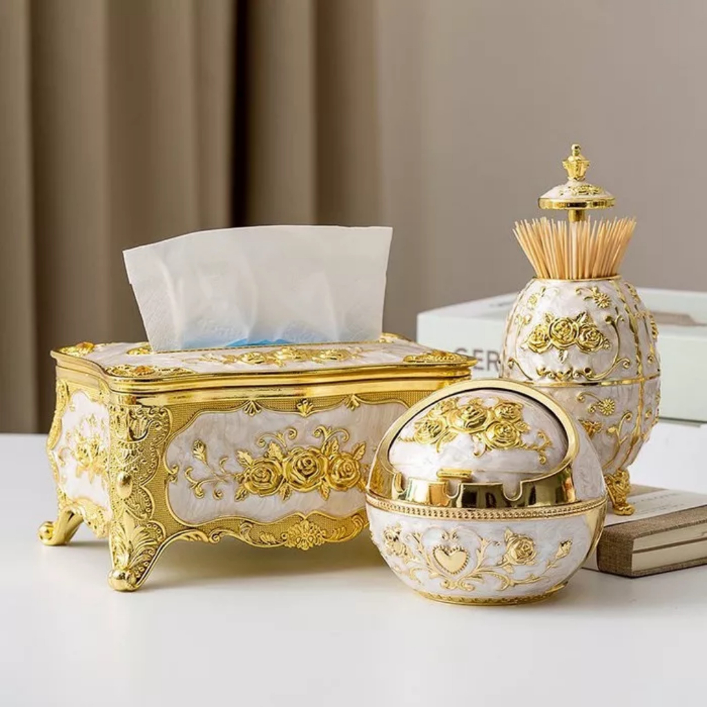 Hộp đựng giấy ăn HỢP KIM tân cổ điển SANG TRỌNG