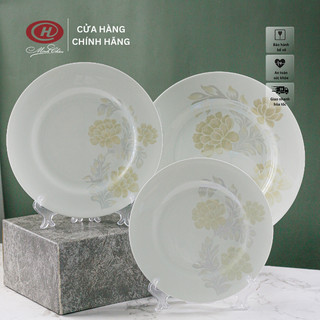 Đĩa tròn cạn sứ xương hoa - Sứ Minh Châu