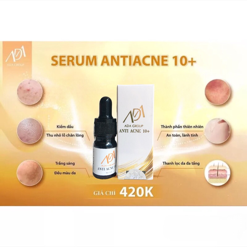 Serum Mụn -Antiacne10+ ADA Group Hỗ Trợ Mụn Thanh Lọc da,Thu Nhỏ Lỗ Chân Lông (5ml) | BigBuy360 - bigbuy360.vn