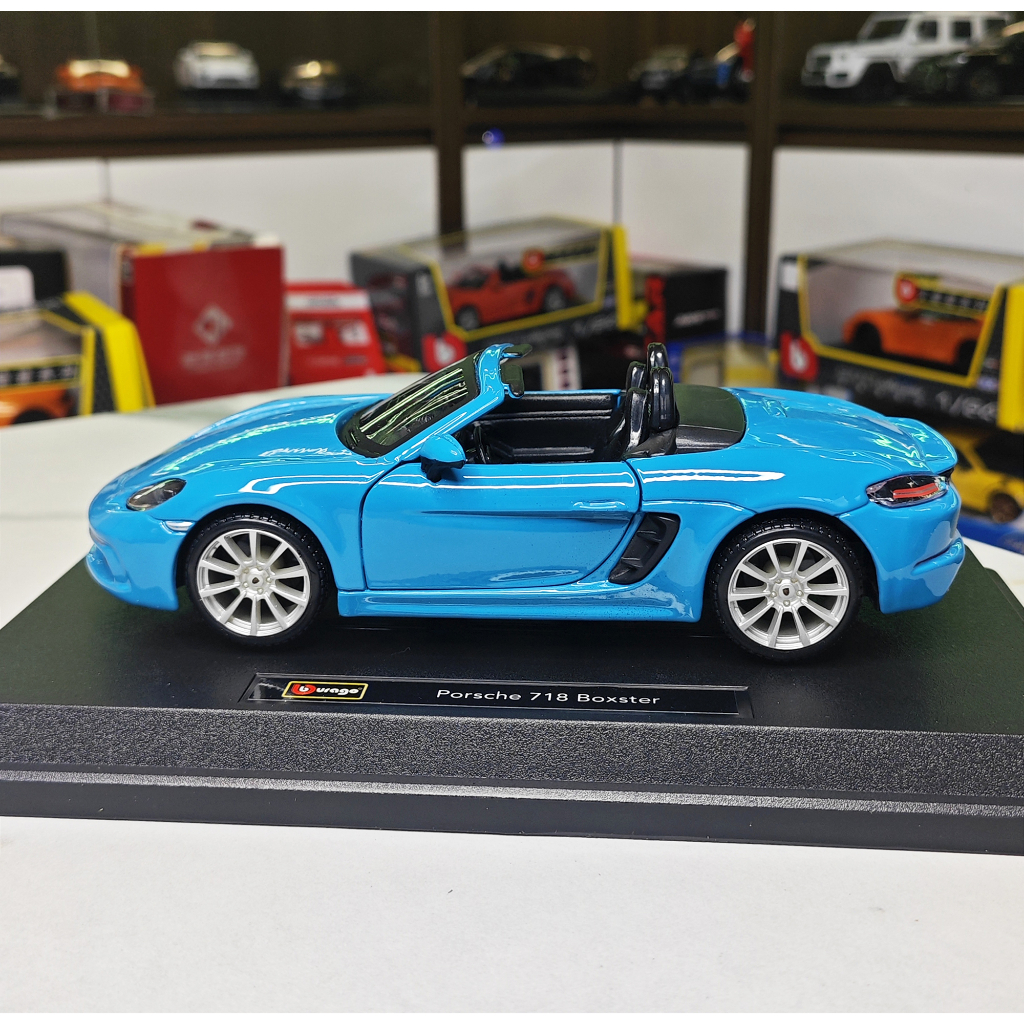 Mô hình xe ô tô kim loại Porsche 718 Boxster tỉ lệ 1:24 hãng Burago 2 màu