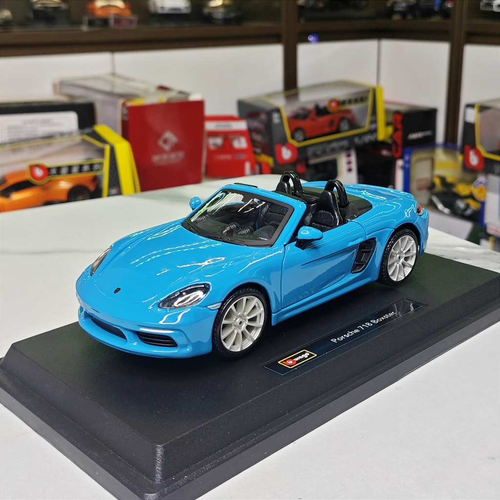Mô hình xe ô tô kim loại Porsche 718 Boxster tỉ lệ 1:24 hãng Burago 2 màu
