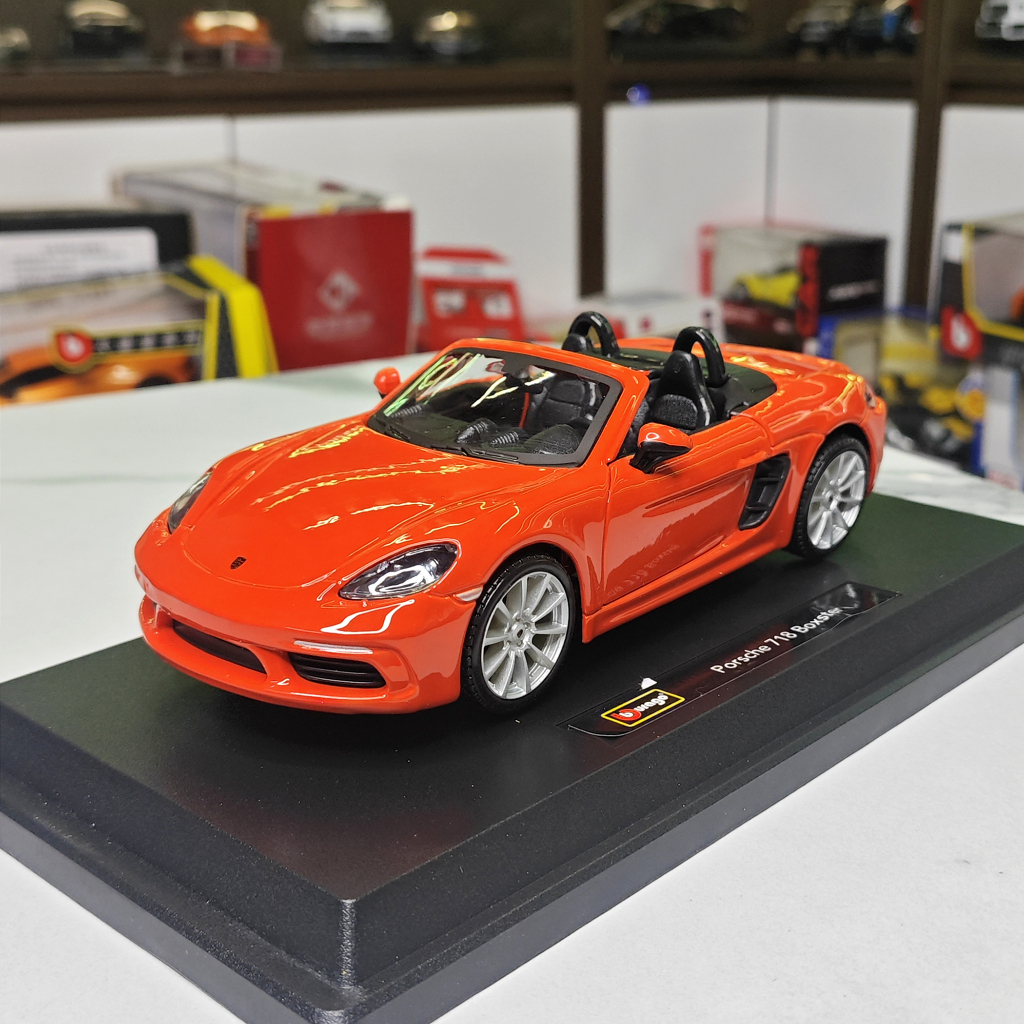 Mô hình xe ô tô kim loại Porsche 718 Boxster tỉ lệ 1:24 hãng Burago 2 màu