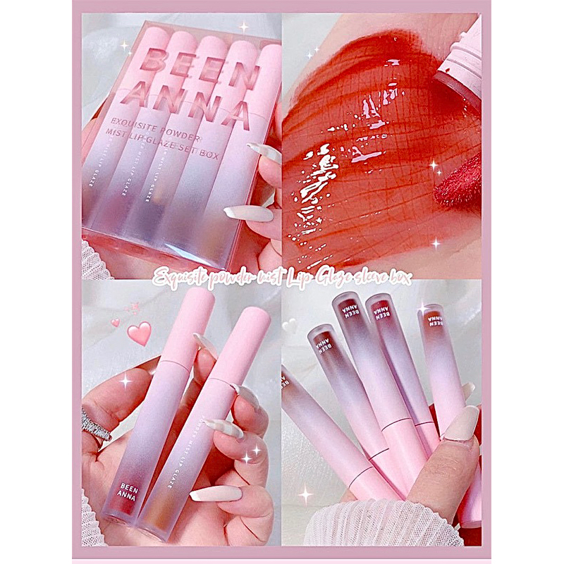 Set 5 son bóng màu MLBB tự nhiên, cấp ẩm cho môi