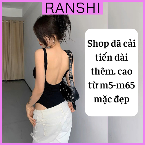 [CÓ SIZE] Áo Bodysuit Sát Nách CÓ MÚT NGỰC Hở Lưng Quyến Rũ RANSHI Áo Liền Thân Tôn Body Chất Thun Dày Dặn - RBS013