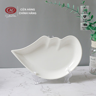 Đĩa Trang Trí Hình Trái Tim Trắng Trơn - Sứ Minh Châu
