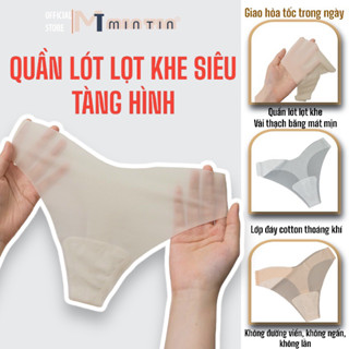 Quần Lọt Khe Siêu Chữ V Tàng Hình Thạch Băng Có Lớp Đáy Cotton, Quần Lót Lọt Khe cạp Thấp Lụa Thạch [MinTin]